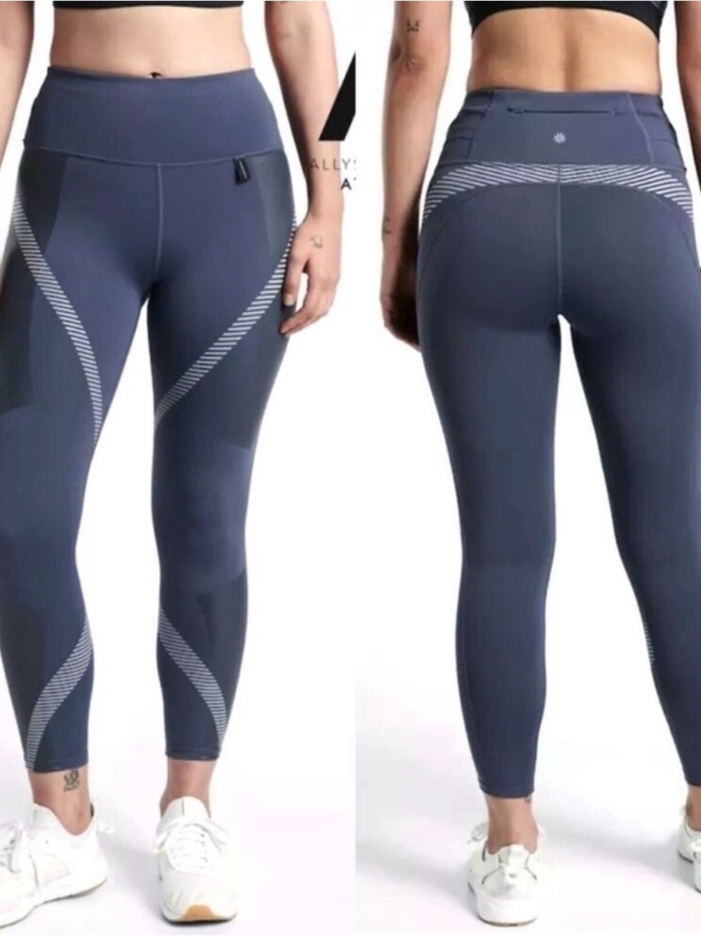 Athleta x Allyson Felix Legend Tight Leggings Blue Gray Size Small